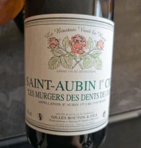 Cuvée Les Murgers des dents de chiens 1er cru blanc sec 2023 Gilles Bouton AOC Saint-Aubin 75cl